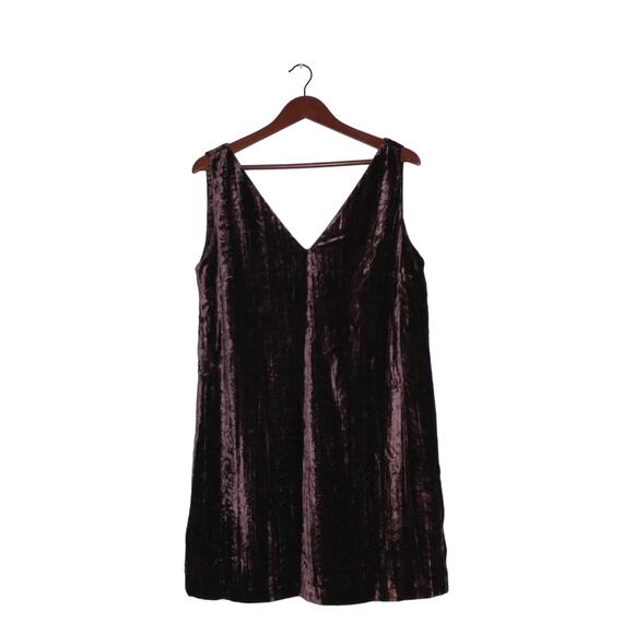 French Connection Women’s Purple Velvet Cocktail Dress Size 10 Double V-Neck - Picture 11 of 16
